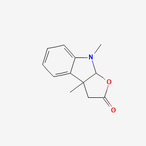 molecular formula C12H13NO2 B15467727 3a,8-Dimethyl-3,3a,8,8a-tetrahydro-2H-furo[2,3-b]indol-2-one CAS No. 54998-62-8