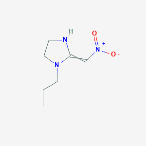 molecular formula C7H13N3O2 B15467814 2-(Nitromethylidene)-1-propylimidazolidine CAS No. 56640-88-1