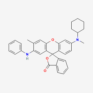 Spiro(isobenzofuran-1(3H),9'-(9H)xanthen)-3-one, 6'-(cyclohexylmethylamino)-3'-methyl-2'-(phenylamino)-