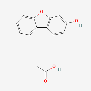 Acetic acid;dibenzofuran-3-ol