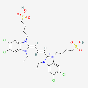 4-[(2E)-5,6-dichloro-2-[(E)-3-[5,6-dichloro-1-ethyl-3-(4-sulfobutyl)benzimidazol-3-ium-2-yl]prop-2-enylidene]-3-ethylbenzimidazol-1-yl]butane-1-sulfonic acid