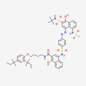 2-Naphthalenecarboxamide, N-(4-(2,4-bis(1,1-dimethylpropyl)phenoxy)butyl)-4-(((4-((3-(((1,1-dimethylethyl)amino)sulfonyl)-4-hydroxy-8-((methylsulfonyl)amino)-1-naphthalenyl)azo)phenyl)sulfonyl)amino)-1-hydroxy-