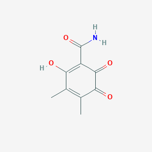 molecular formula C9H9NO4 B15468141 2-Hydroxy-3,4-dimethyl-5,6-dioxocyclohexa-1,3-diene-1-carboxamide CAS No. 56268-09-8