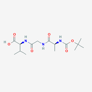 molecular formula C15H27N3O6 B15468290 N-(tert-Butoxycarbonyl)-L-alanylglycyl-L-valine CAS No. 56133-97-2