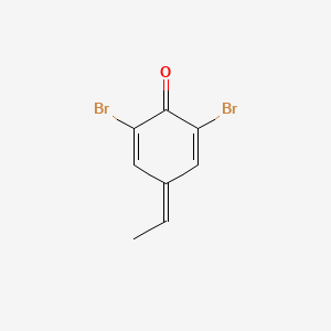 molecular formula C8H6Br2O B15468388 2,6-Dibromo-4-ethylidenecyclohexa-2,5-dien-1-one CAS No. 55182-53-1