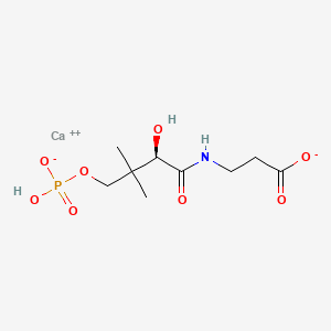 molecular formula C9H16CaNO8P B15468502 calcium;3-[[(2R)-2-hydroxy-4-[hydroxy(oxido)phosphoryl]oxy-3,3-dimethylbutanoyl]amino]propanoate CAS No. 55816-28-9