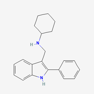 molecular formula C21H24N2 B15468550 1H-Indole-3-methanamine, N-cyclohexyl-2-phenyl- CAS No. 52258-26-1