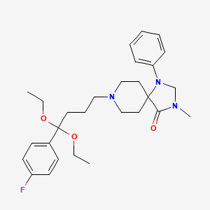 molecular formula C28H38FN3O3 B15468663 8-(4,4-Diethoxy-4-(4-fluorophenyl)butyl)-3-methyl-1-phenyl-1,3,8-triazaspiro[4.5]decan-4-one CAS No. 54079-70-8