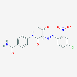 molecular formula C17H14ClN5O5 B15468677 4-[[2-[(4-Chloro-2-nitrophenyl)diazenyl]-3-oxobutanoyl]amino]benzamide CAS No. 57206-90-3