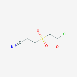 molecular formula C5H6ClNO3S B15468683 (2-Cyanoethanesulfonyl)acetyl chloride CAS No. 56796-12-4