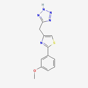 molecular formula C12H11N5OS B15468694 5-((2-(Methoxyphenyl)-4-thiazolyl)methyl)-1H-tetrazole CAS No. 55315-44-1