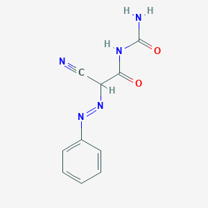 molecular formula C10H9N5O2 B15468709 Acetamide, N-(aminocarbonyl)-2-cyano-2-(phenylazo)- CAS No. 54433-45-3