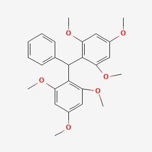 molecular formula C25H28O6 B15468841 Benzene, 1,1'-(phenylmethylene)bis[2,4,6-trimethoxy- CAS No. 54921-79-8