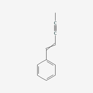 molecular formula C11H10 B15468859 (Pent-1-en-3-yn-1-yl)benzene CAS No. 54157-31-2