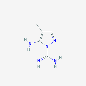 molecular formula C5H9N5 B15468873 5-Amino-4-methyl-1H-pyrazole-1-carboximidamide CAS No. 55457-91-5