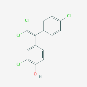 molecular formula C14H8Cl4O B15468894 2-Chloro-4-[2,2-dichloro-1-(4-chlorophenyl)ethenyl]phenol CAS No. 56913-14-5