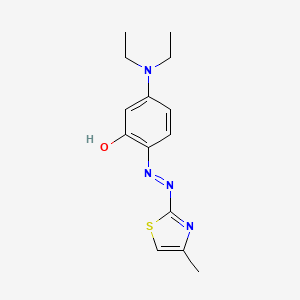 molecular formula C14H18N4OS B15468917 Phenol, 5-(diethylamino)-2-[(4-methyl-2-thiazolyl)azo]- CAS No. 56427-90-8