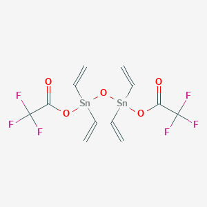 molecular formula C12H12F6O5Sn2 B15469014 1,1,3,3-Tetraethenyl-1,3-bis[(trifluoroacetyl)oxy]distannoxane CAS No. 54807-82-8