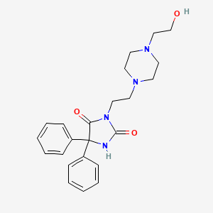 molecular formula C23H28N4O3 B15469109 Hydantoin, 5,5-diphenyl-3-(2-(4-(2-hydroxyethyl)-1-piperazinyl)ethyl)- CAS No. 54742-87-9