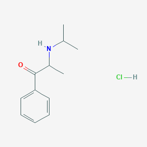 molecular formula C12H18ClNO B15469116 1-Propanone, 2-[(1-methylethyl)amino]-1-phenyl-, hydrochloride CAS No. 52741-17-0