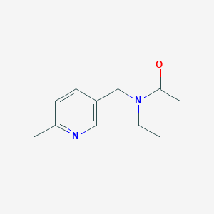 molecular formula C11H16N2O B15469121 Acetamide, N-ethyl-N-[(6-methyl-3-pyridinyl)methyl]- CAS No. 56622-56-1