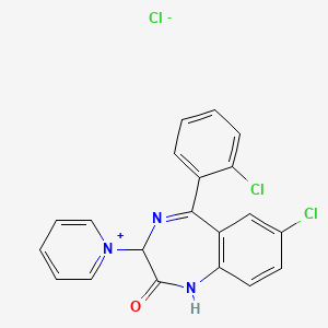 Pyridinium, 1-(7-chloro-5-(2-chlorophenyl)-2,3-dihydro-2-oxo-1H-1,4-benzodiazepin-3-yl)-, chloride