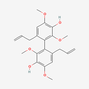 molecular formula C22H26O6 B15469416 2,2',4,4'-Tetramethoxy-6,6'-di(prop-2-en-1-yl)[1,1'-biphenyl]-3,3'-diol CAS No. 51895-33-1