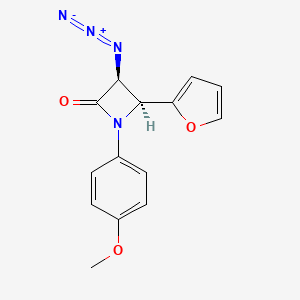 molecular formula C14H12N4O3 B15469449 (3S,4S)-3-azido-4-(furan-2-yl)-1-(4-methoxyphenyl)azetidin-2-one CAS No. 52498-74-5