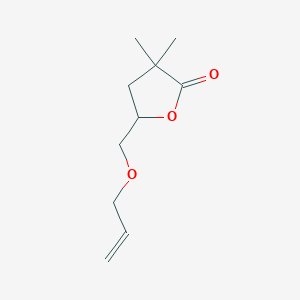 molecular formula C10H16O3 B15469473 3,3-Dimethyl-5-{[(prop-2-en-1-yl)oxy]methyl}oxolan-2-one CAS No. 54550-85-5