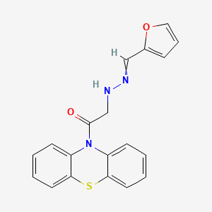 molecular formula C19H15N3O2S B15469486 2-[2-(Furan-2-ylmethylidene)hydrazinyl]-1-phenothiazin-10-ylethanone CAS No. 54012-85-0