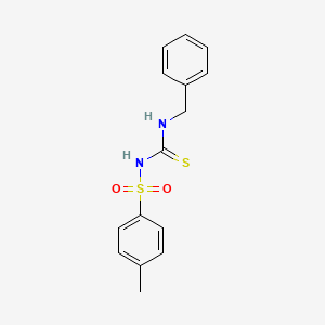 molecular formula C15H16N2O2S2 B15469511 Benzenesulfonamide, 4-methyl-N-[[(phenylmethyl)amino]thioxomethyl]- CAS No. 53016-96-9