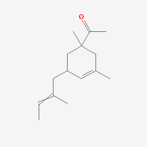 molecular formula C15H24O B15469547 1-[1,3-Dimethyl-5-(2-methylbut-2-en-1-yl)cyclohex-3-en-1-yl]ethan-1-one CAS No. 55770-96-2