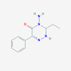 molecular formula C11H14N4O B15469599 4-Amino-3-ethyl-6-phenyl-3,4-dihydro-1,2,4-triazin-5(2H)-one CAS No. 56475-99-1