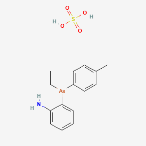 2-[Ethyl-(4-methylphenyl)arsanyl]aniline;sulfuric acid