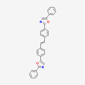 molecular formula C32H22N2O2 B15469702 2-Phenyl-5-(4-{2-[4-(5-phenyl-1,3-oxazol-2-yl)phenyl]ethenyl}phenyl)-1,3-oxazole CAS No. 52754-38-8