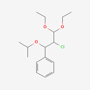 molecular formula C16H25ClO3 B15469737 Benzene, [2-chloro-3,3-diethoxy-1-(1-methylethoxy)propyl]- CAS No. 56585-23-0