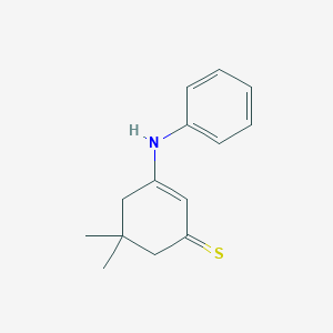 molecular formula C14H17NS B15469754 3-Anilino-5,5-dimethylcyclohex-2-ene-1-thione CAS No. 56268-55-4