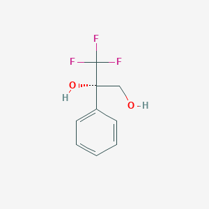 molecular formula C9H9F3O2 B15469757 1,2-Propanediol, 3,3,3-trifluoro-2-phenyl-, (2S)- CAS No. 52356-12-4