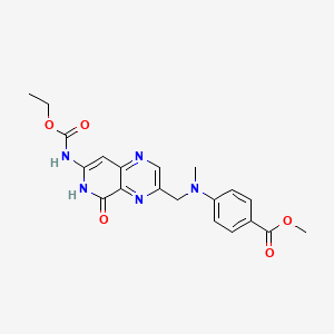 molecular formula C20H21N5O5 B15469851 Methyl 4-[({7-[(ethoxycarbonyl)amino]-5-oxo-5,6-dihydropyrido[3,4-b]pyrazin-3-yl}methyl)(methyl)amino]benzoate CAS No. 52454-40-7