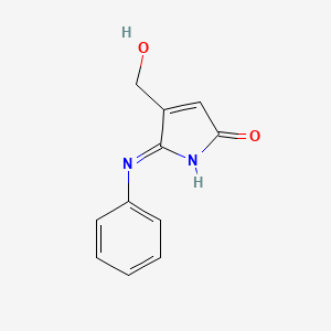 molecular formula C11H10N2O2 B15469887 2H-Pyrrol-2-one, 4-(hydroxymethyl)-5-(phenylamino)- CAS No. 55876-73-8