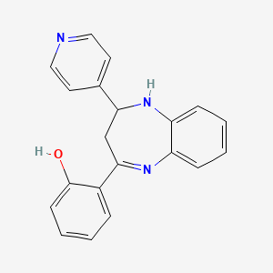 6-[4-(Pyridin-4-yl)-1,3,4,5-tetrahydro-2H-1,5-benzodiazepin-2-ylidene]cyclohexa-2,4-dien-1-one