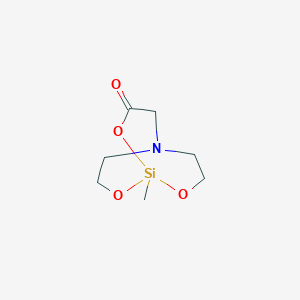 molecular formula C7H13NO4Si B15470175 1-Methyl-2,8,9-trioxa-5-aza-1-silabicyclo[3.3.3]undecan-3-one CAS No. 53883-49-1