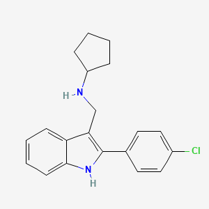 molecular formula C20H21ClN2 B15470486 1H-Indole-3-methanamine, 2-(4-chlorophenyl)-N-cyclopentyl- CAS No. 52258-24-9