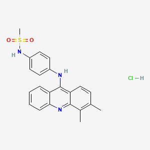 molecular formula C22H22ClN3O2S B15470554 Methanesulfonamide,4-dimethyl-9-acridinyl)amino]phenyl]-, monohydrochloride (MF1) CAS No. 53251-28-8