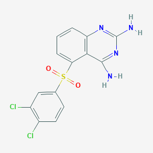 molecular formula C14H10Cl2N4O2S B15471832 2,4-Diamino-5-[[3,4-dichlorophenyl]sulfonyl]quinazoline CAS No. 50828-14-3