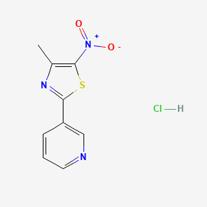 molecular formula C9H8ClN3O2S B15471936 Pyridine, 3-(4-methyl-5-nitro-2-thiazolyl)-, monohydrochloride CAS No. 39242-73-4