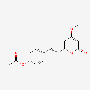 4-[2-(4-Methoxy-2-oxo-2H-pyran-6-yl)ethenyl]phenyl acetate