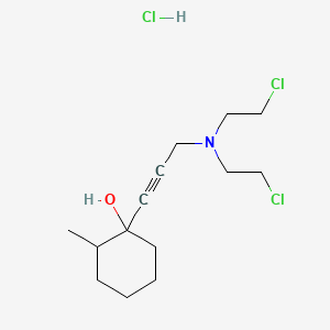 molecular formula C14H24Cl3NO B15472004 1-(3-(Bis(2-chloroethyl)amino)-1-propynyl)-2-methylcyclohexanol hydrochloride CAS No. 40415-95-0