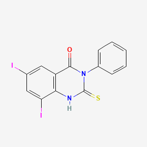 6,8-Diiodo-3-phenyl-2-sulfanylidene-2,3-dihydroquinazolin-4(1H)-one