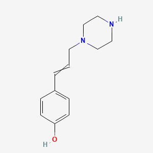 molecular formula C13H18N2O B15472115 4-[3-(Piperazin-1-yl)prop-1-en-1-yl]phenol CAS No. 39918-91-7